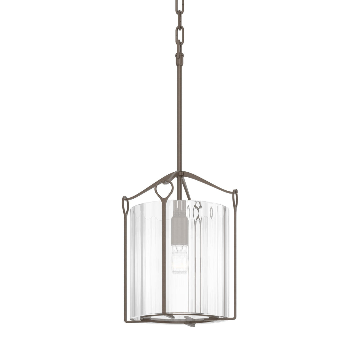 Hubbardton Forge 2020 Bronze Clear Glass (ZM) Bow Tall Mini Pendant
