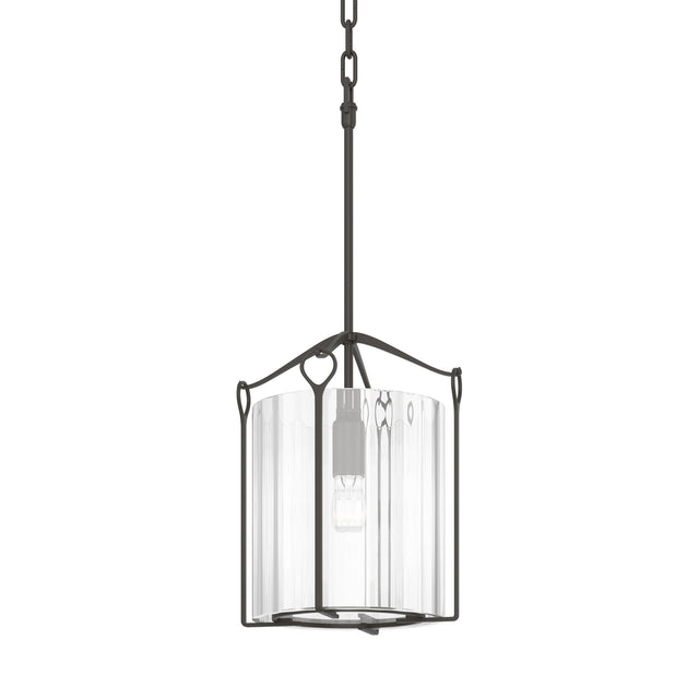 Hubbardton Forge 2020 Dark Smoke Clear Glass (ZM) Bow Tall Mini Pendant