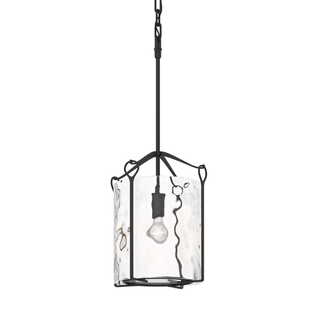 Hubbardton Forge 2020 Black Water Glass (LL) Bow Tall Mini Pendant