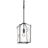Hubbardton Forge 2020 Black Water Glass (LL) Bow Tall Mini Pendant