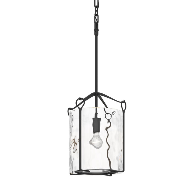 Hubbardton Forge 2020 Black Water Glass (LL) Bow Tall Mini Pendant