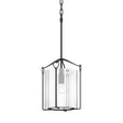 Hubbardton Forge 2020 Black Clear Glass (ZM) Bow Tall Mini Pendant