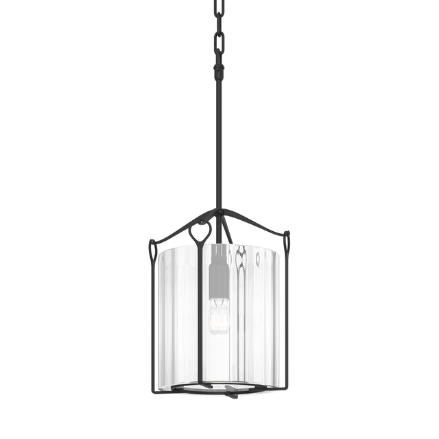 Hubbardton Forge 2020 Black Clear Glass (ZM) Bow Tall Mini Pendant