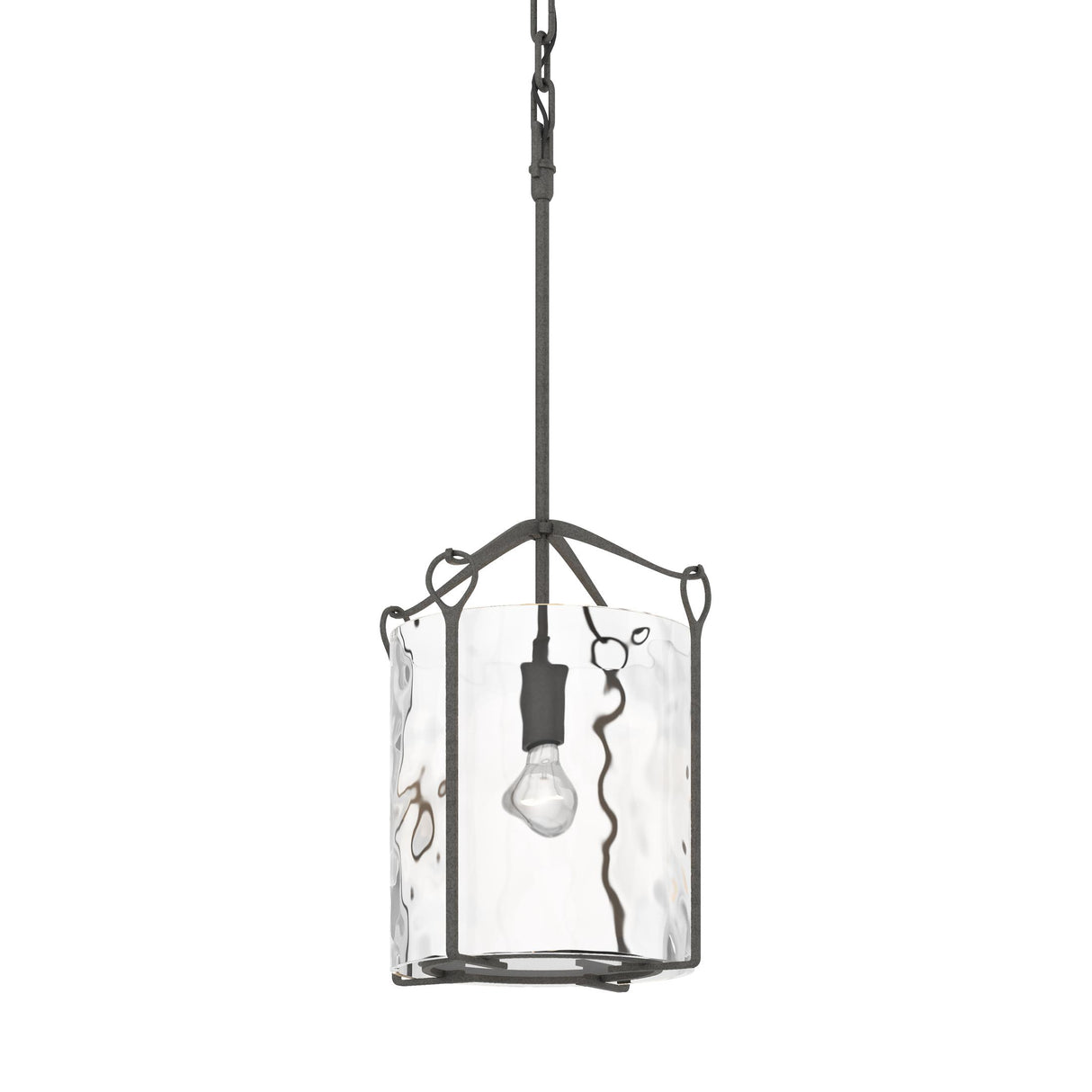 Hubbardton Forge 2020 Natural Iron Water Glass (LL) Bow Tall Mini Pendant