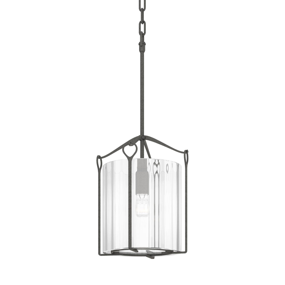Hubbardton Forge 2020 Natural Iron Clear Glass (ZM) Bow Tall Mini Pendant