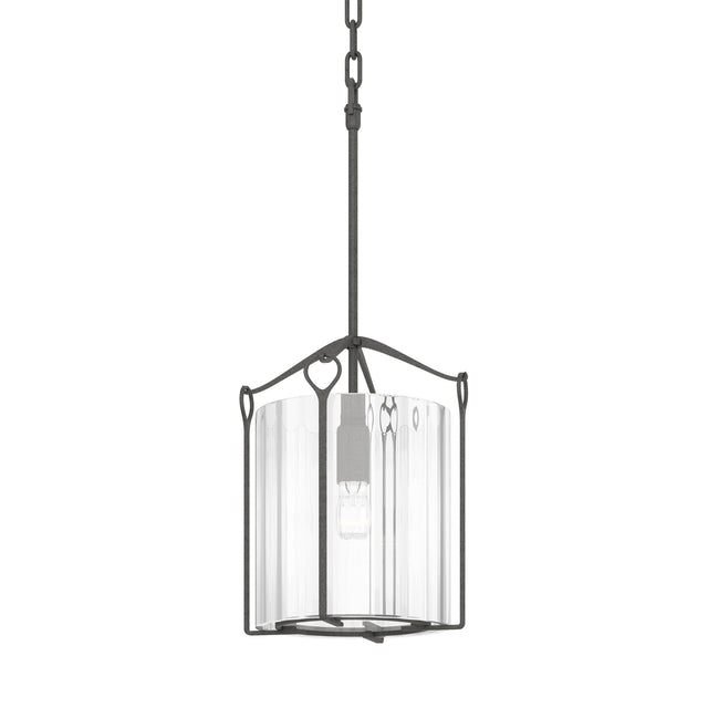 Hubbardton Forge 2020 Natural Iron Clear Glass (ZM) Bow Tall Mini Pendant