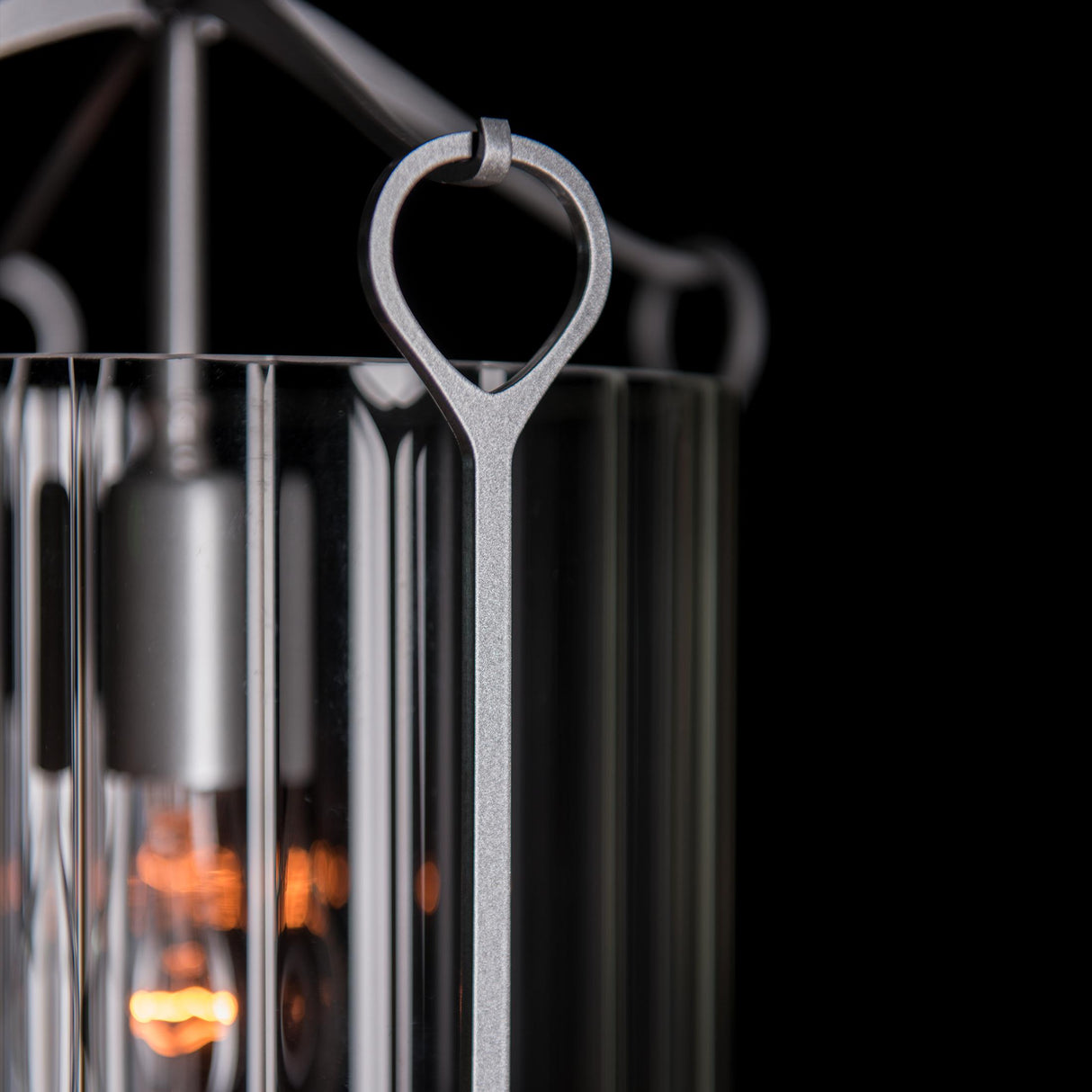 Hubbardton Forge 2020 Vintage Platinum Clear Glass (ZM) Bow Tall Mini Pendant