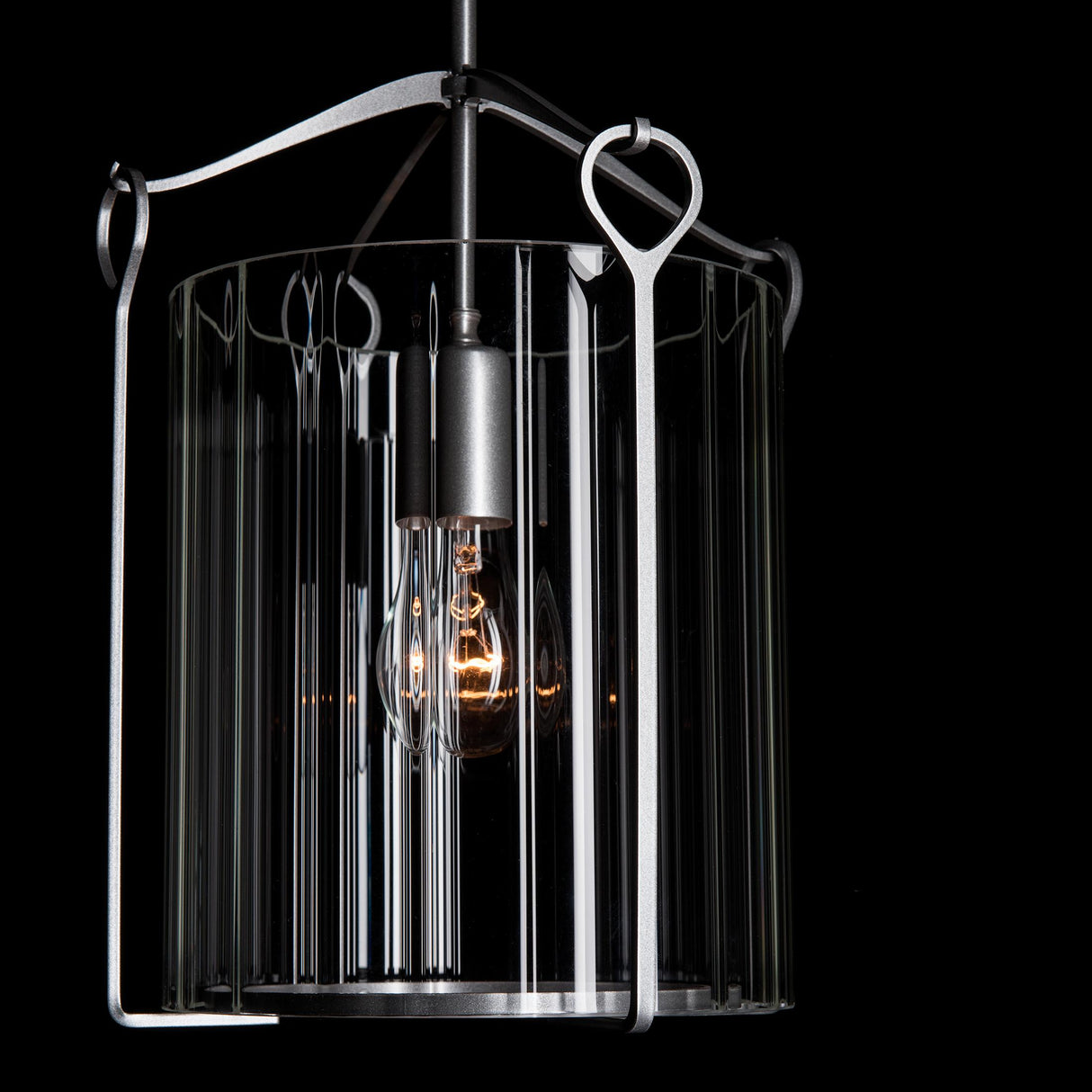 Hubbardton Forge 2020 Vintage Platinum Clear Glass (ZM) Bow Tall Mini Pendant