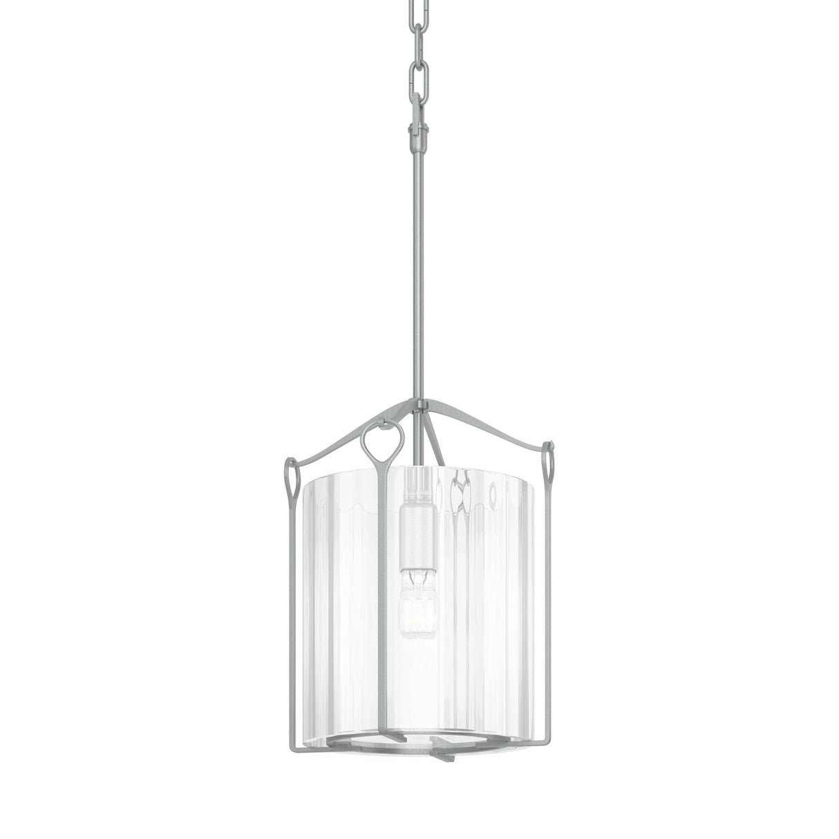 Hubbardton Forge 2020 Vintage Platinum Clear Glass (ZM) Bow Tall Mini Pendant