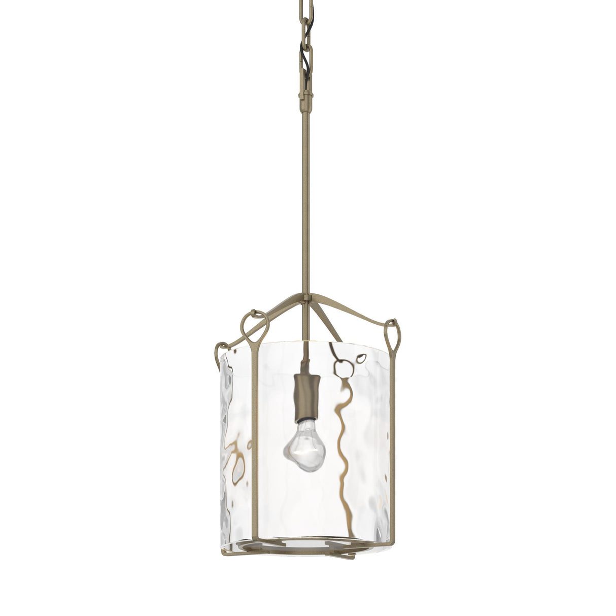 Hubbardton Forge 2020 Soft Gold Water Glass (LL) Bow Tall Mini Pendant