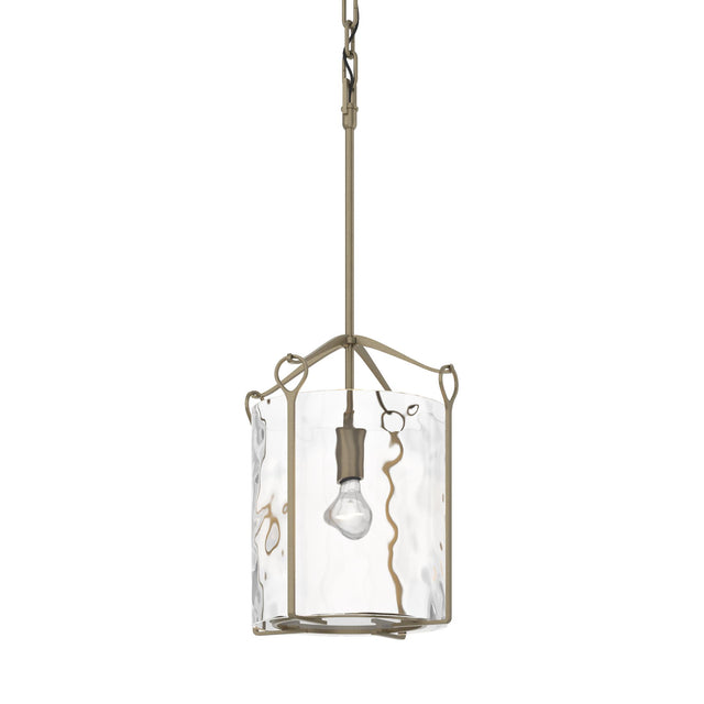 Hubbardton Forge 2020 Soft Gold Water Glass (LL) Bow Tall Mini Pendant