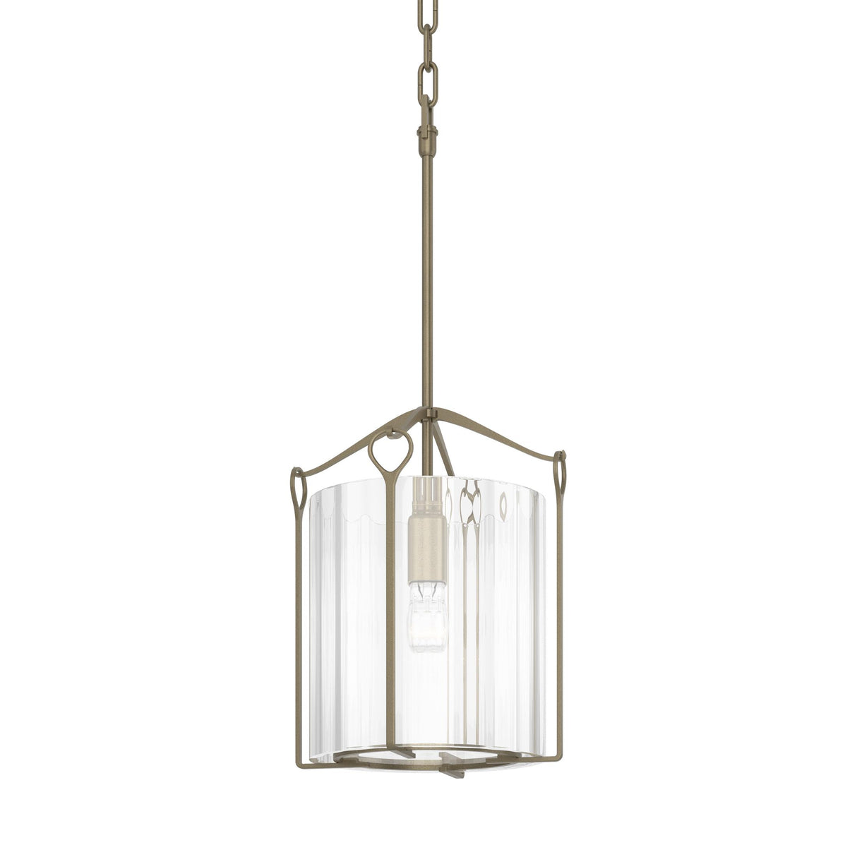 Hubbardton Forge 2020 Soft Gold Clear Glass (ZM) Bow Tall Mini Pendant