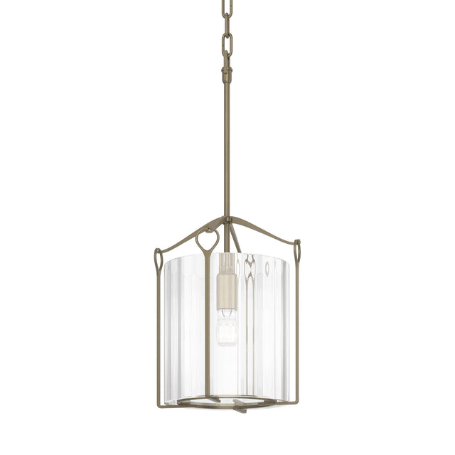 Hubbardton Forge 2020 Soft Gold Clear Glass (ZM) Bow Tall Mini Pendant