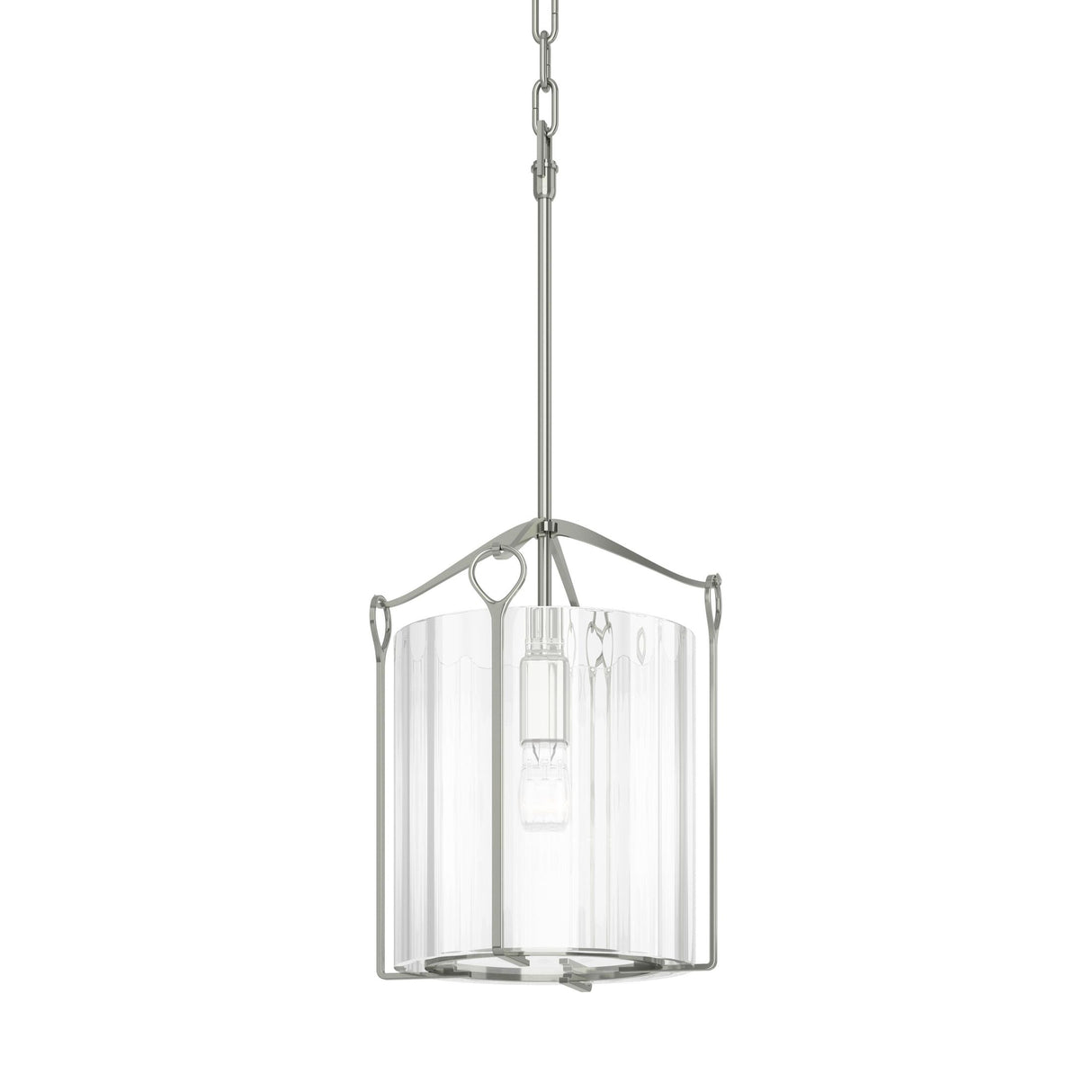 Hubbardton Forge 2020 Sterling Clear Glass (ZM) Bow Tall Mini Pendant