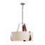 Hubbardton Forge 2021 Polished Nickel British Brown Leather Flax Shade (SE) Saratoga Small Pendant