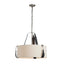 Hubbardton Forge 2021 Polished Nickel Black Leather Flax Shade (SE) Saratoga Small Pendant
