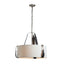 Hubbardton Forge 2021 Polished Nickel Black Leather Natural Anna Shade (SF) Saratoga Small Pendant