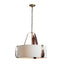 Hubbardton Forge 2021 Antique Brass British Brown Leather Natural Anna Shade (SF) Saratoga Small Pendant