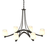 Hubbardton Forge 2010 Dark Smoke Opal Glass (GG) Oval Ribbon 6 Arm Chandelier