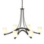 Hubbardton Forge 2010 Dark Smoke Opal Glass (GG) Oval Ribbon 6 Arm Chandelier