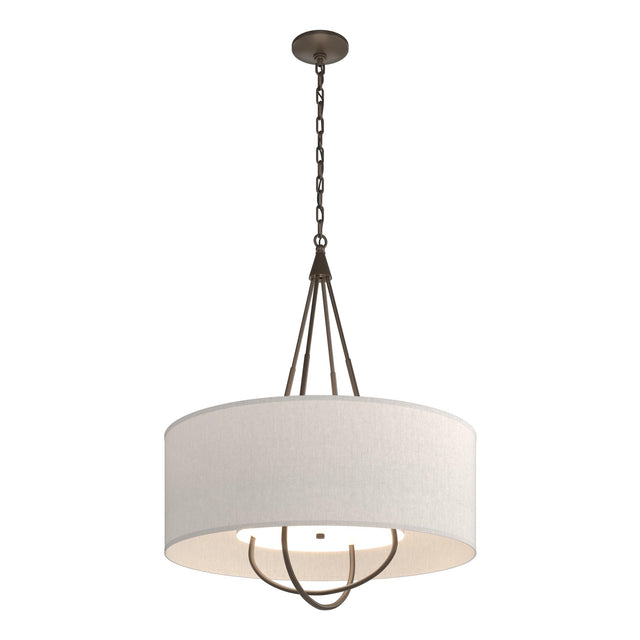Hubbardton Forge 2019 Bronze Bronze Flax Shade (SE) Loop Pendant