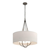 Hubbardton Forge 2019 Dark Smoke Bronze Flax Shade (SE) Loop Pendant