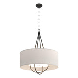Hubbardton Forge 2019 Black Bronze Flax Shade (SE) Loop Pendant