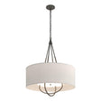 Hubbardton Forge 2019 Natural Iron Bronze Flax Shade (SE) Loop Pendant