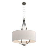 Hubbardton Forge 2019 Natural Iron Bronze Flax Shade (SE) Loop Pendant