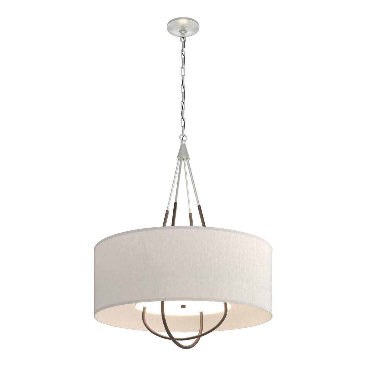 Hubbardton Forge 2019 Vintage Platinum Bronze Flax Shade (SE) Loop Pendant