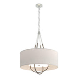 Hubbardton Forge 2019 Vintage Platinum Bronze Flax Shade (SE) Loop Pendant