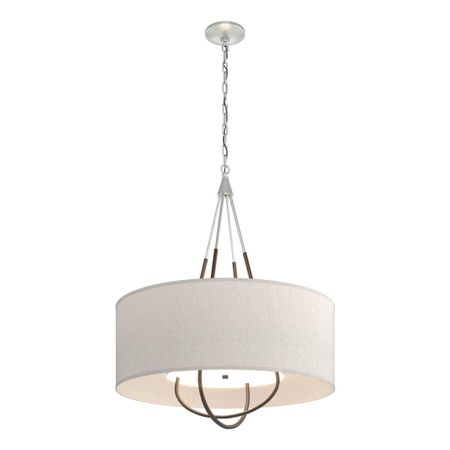 Hubbardton Forge 2019 Vintage Platinum Bronze Flax Shade (SE) Loop Pendant