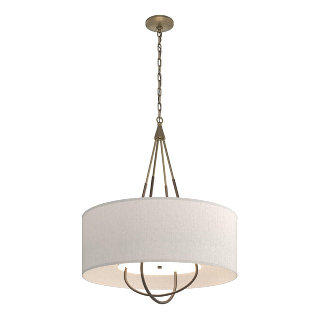 Hubbardton Forge 2019 Soft Gold Bronze Flax Shade (SE) Loop Pendant