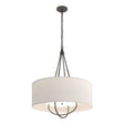 Hubbardton Forge 2019 Natural Iron Dark Smoke Flax Shade (SE) Loop Pendant