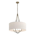 Hubbardton Forge 2019 Soft Gold Dark Smoke Flax Shade (SE) Loop Pendant
