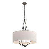 Hubbardton Forge 2019 Dark Smoke Black Flax Shade (SE) Loop Pendant