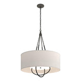 Hubbardton Forge 2019 Natural Iron Black Flax Shade (SE) Loop Pendant