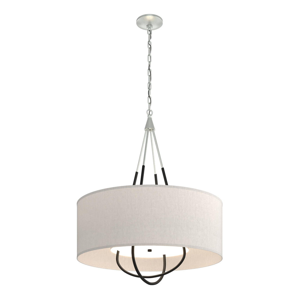 Hubbardton Forge 2019 Vintage Platinum Black Flax Shade (SE) Loop Pendant