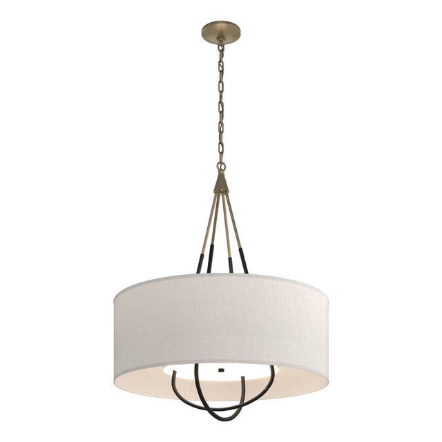 Hubbardton Forge 2019 Soft Gold Black Flax Shade (SE) Loop Pendant