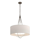 Hubbardton Forge 2019 Bronze Vintage Platinum Flax Shade (SE) Loop Pendant