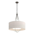 Hubbardton Forge 2019 Dark Smoke Vintage Platinum Flax Shade (SE) Loop Pendant