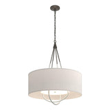 Hubbardton Forge 2019 Dark Smoke Vintage Platinum Flax Shade (SE) Loop Pendant