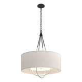 Hubbardton Forge 2019 Black Vintage Platinum Flax Shade (SE) Loop Pendant