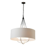 Hubbardton Forge 2019 Black Vintage Platinum Flax Shade (SE) Loop Pendant