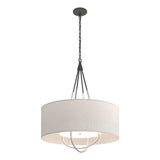 Hubbardton Forge 2019 Natural Iron Vintage Platinum Flax Shade (SE) Loop Pendant