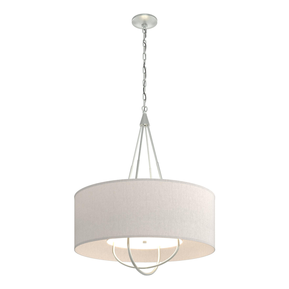 Hubbardton Forge 2019 Vintage Platinum Vintage Platinum Flax Shade (SE) Loop Pendant