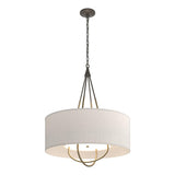 Hubbardton Forge 2019 Dark Smoke Soft Gold Flax Shade (SE) Loop Pendant