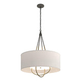 Hubbardton Forge 2019 Natural Iron Soft Gold Flax Shade (SE) Loop Pendant