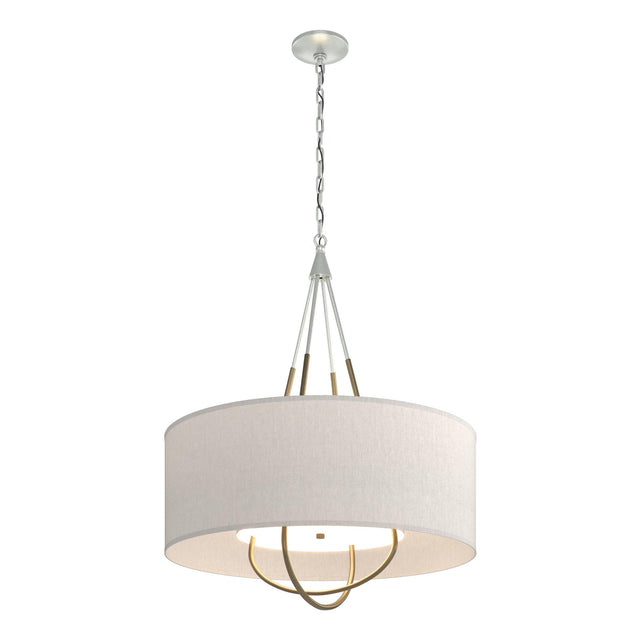 Hubbardton Forge 2019 Vintage Platinum Soft Gold Flax Shade (SE) Loop Pendant