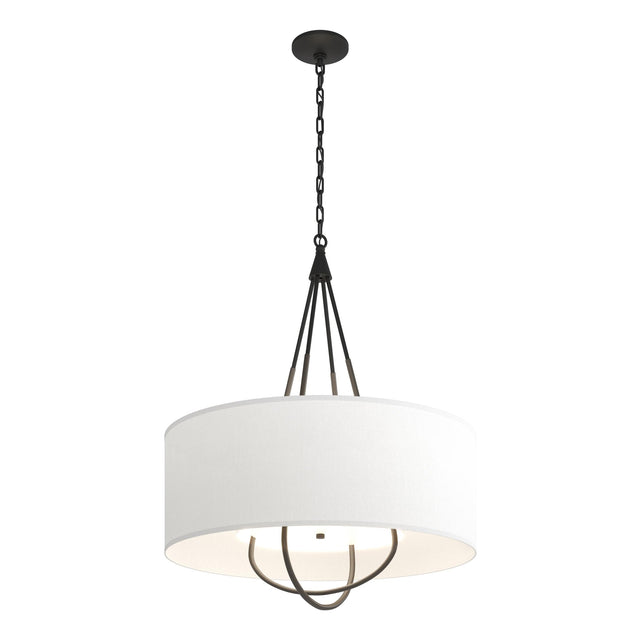 Hubbardton Forge 2019 Black Dark Smoke Natural Anna Shade (SF) Loop Pendant